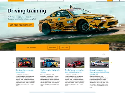 Landing Page Design – Car Racing Website ui
