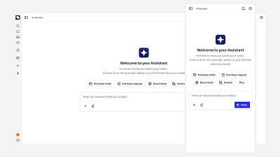AI Home ai assistant conversation conversational dashboard saas ui ux