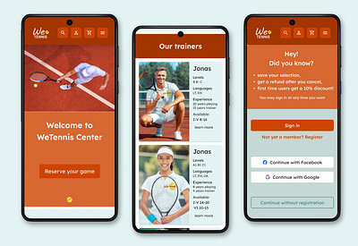 Mobile UI Design – Online Tennis Training Booking Page graphic design ui