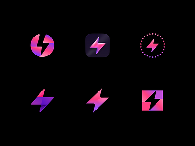 Lightning Logos fast gradient lightning logo logomark sharp simple