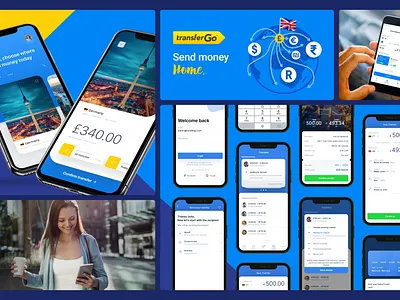 TransferGo - International money transfer mobile app app design fintech mobile money remittance ui ux