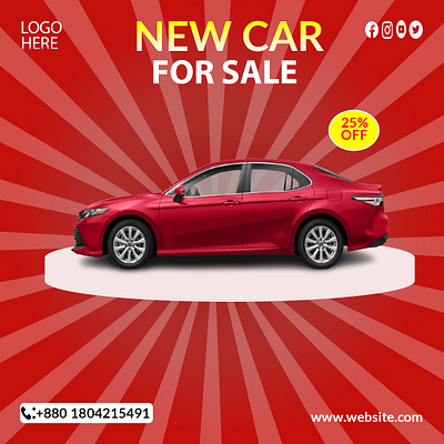 Car Social Media Post Design adobe photoshop banner design banner templates branding graphic design logo poster social media banner social media design ux