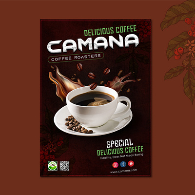 Poster Design Camana Coffee Roasters branding design graphic design illustration logo typography vector