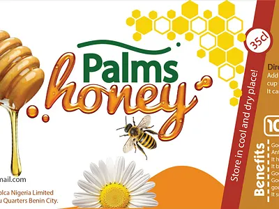 Palms Honey bee branding downsign graphic design honey motion graphics packaging palms honey product yellow