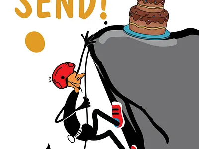 Another Year! cartoon climb downsign funny graphic design illustration lol mountain