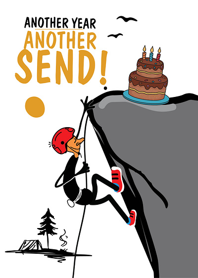 Another Year! cartoon climb downsign funny graphic design illustration lol mountain