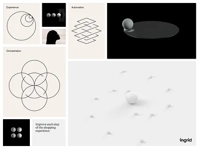 Ingrid Graphic Exploration 3d animation branding clarity clean delivery design graphic design icon graphics illustration minimalism pattern vector