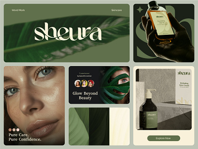 Sheura - Skincare Logo Branding brand identity branding cosmetic logo logo design logotype natural oil organic sheura skincare wordmark