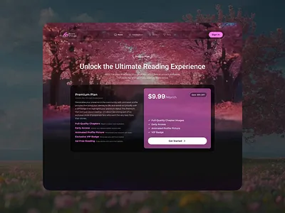 Asura Shoujo – Seamless Subscription Experience 💫📱 desigb design landing pink price plan pricing subscription ui uiux ux webdesign website