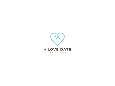 4 LOVE DATE | Dating Site Logo creative loog minimal logo modern logo