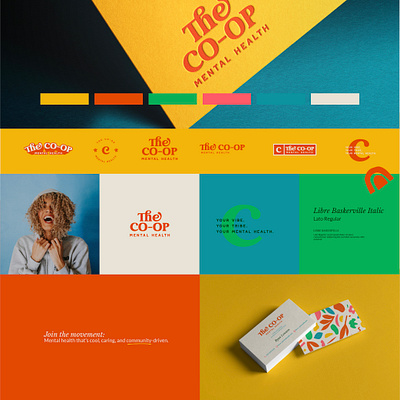 The coop mental health branding restaurant community branding logo system mental mental health momement psychology retro branding vintage vintage branding