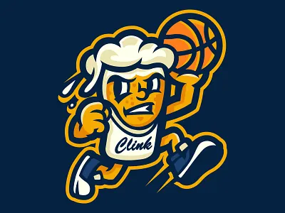 Shot & A Beer alcohol basketball cartoon graphic design mascot newera scports