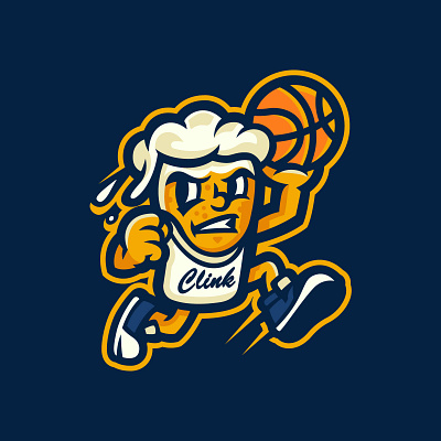 Shot & A Beer alcohol basketball cartoon graphic design mascot newera scports