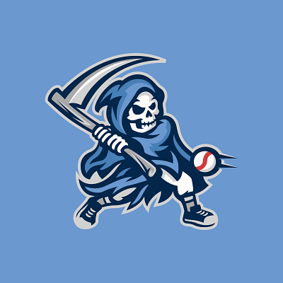 Grim Ripper baseball branding design graphic design illustration mascot newera reaper sports