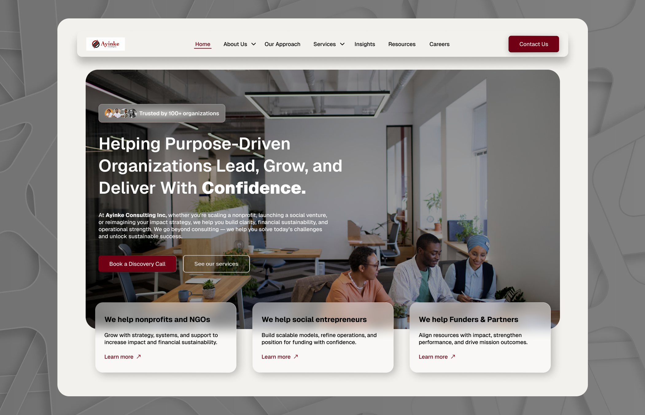 Consulting firm landing page business clients consulting consulting firm desgin desktop landing page landing page product design ui uiux website