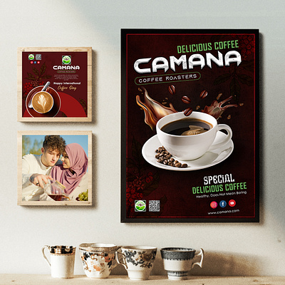 Wall Frame Design Camana Coffee Roasters branding design graphic design illustration logo typography vector