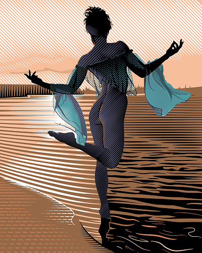 Lake Dancer art design digitalart digitalillustration graphicart graphicdesign illustration illustrator ipad nude nudeart vector