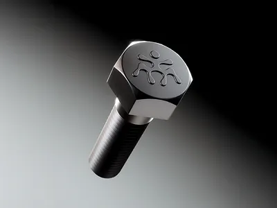 Industrial 3D Bolt Render 3d 3d art 3d bolt 3d bolt design 3d design 3d industrial bold 3d model 3d modelling 3d render 3d rendering 3d visual black bolt bolt clean graphic design industrial industrial bolt minimalist modern product design