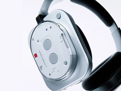 A 3D Transparent Headphone Render 3d 3d art 3d art work 3d design 3d headphone 3d headphone design 3d model 3d render 3d tech 3d visual clean design futuristic minimalist modern headphone tech transparent headphone
