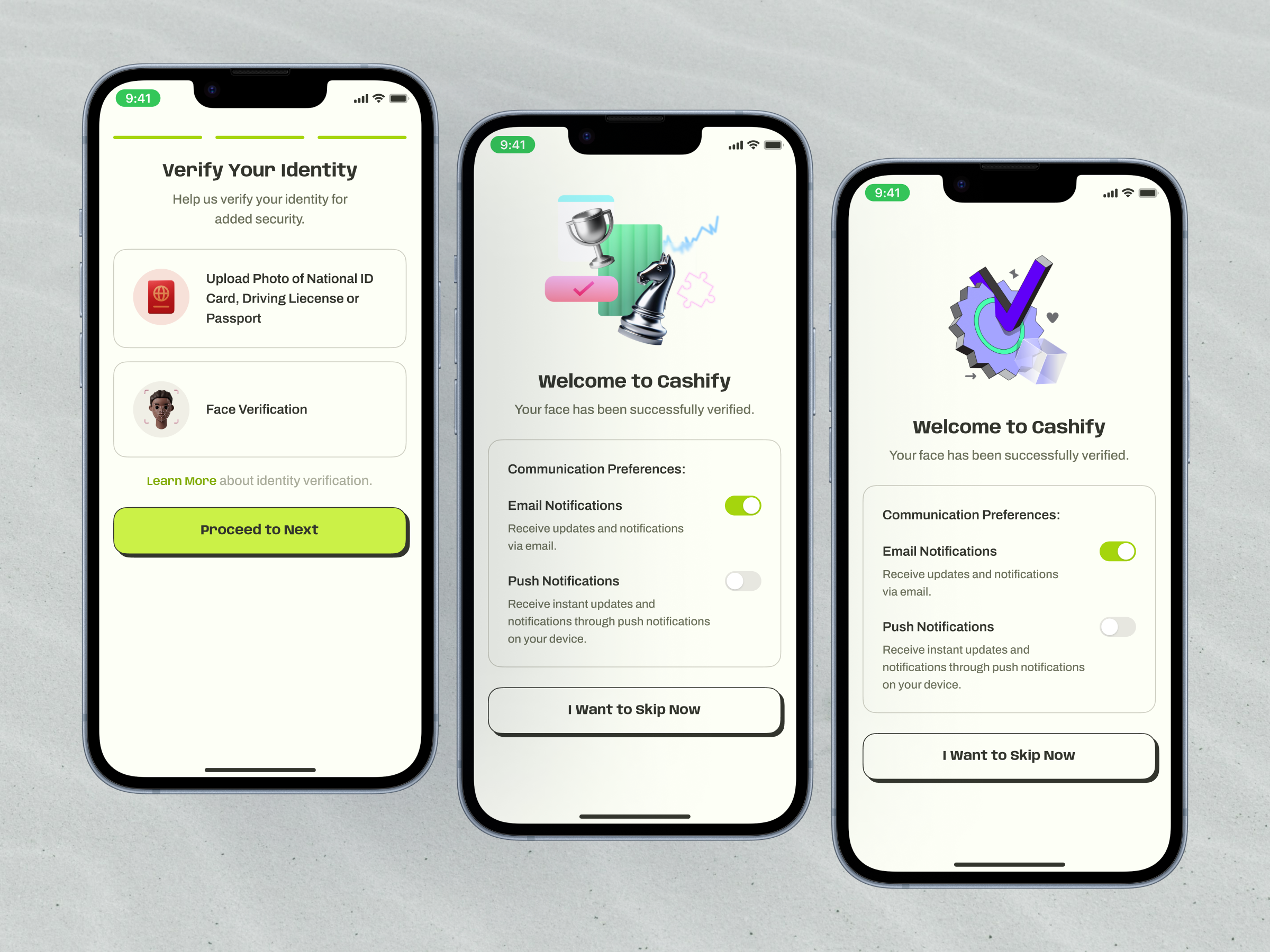 🔔 Notification Preferences Control UI Design android application best button component design financeapp fintechdesign green ios mobileui notifications onboarding preferences signupflow toggle ui ux