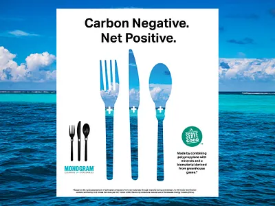 Magazine Advert advert advertising cutlery eco friendly fork knife magazine ad ocean restaurant supply sea spoon water