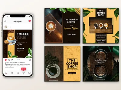 Coffee Shop Banner Template adobe photoshop advertisement branding coffee coffee shop banner graphic design offer poster social media post template