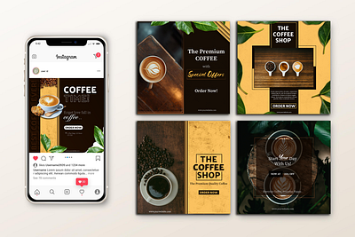 Coffee Shop Banner Template adobe photoshop advertisement branding coffee coffee shop banner graphic design offer poster social media post template