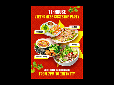 VIETNAMESE CUSISINE PARTY / TI-HOUSE design food graphic design poster typography