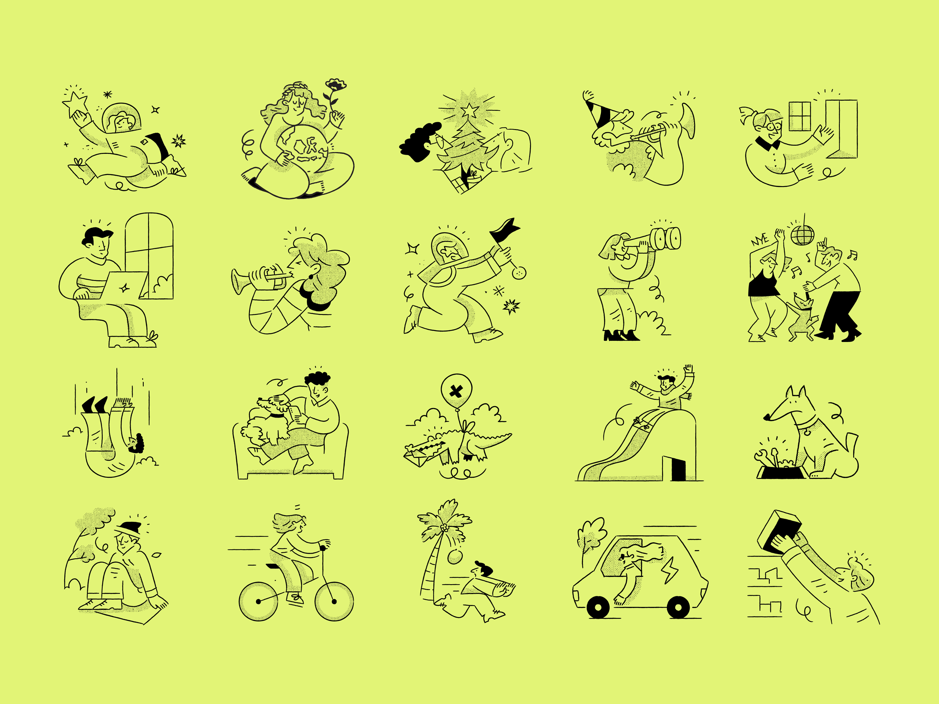 Example of Grain Halftone Minimal illustrations