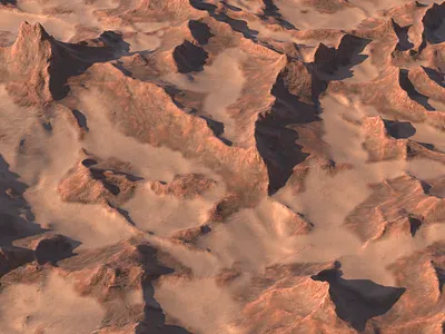Alien desert fantasy 3D PBR terrain model concept art