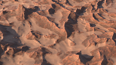 Alien desert fantasy 3D PBR terrain model concept art