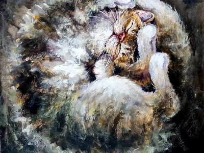 Original Animal Painting – Kitten Artwork – Pet Wall Art – Cat art cat hand painted handmade kitten paint painting pet ukraine