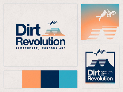 Dirt Revolution argentina bicycle bmx branding chaves cordoba dirt extreme helvetica illustration jump logo pro sport sunset