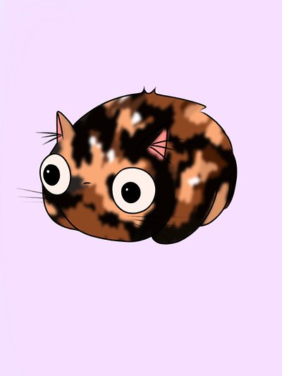 Zoned Out 'Tortie' Cat branding graphic design logo