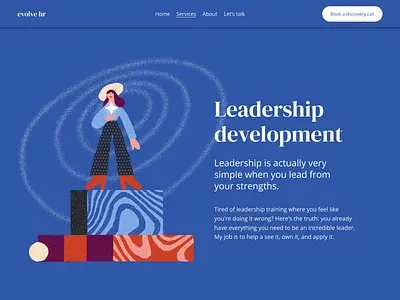 Leadership development illustration blue female figma flat illustration leadership minimal noise red star strong texture vector woman