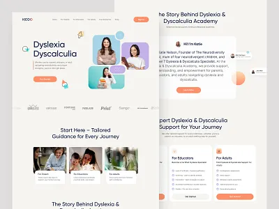 A Modern Website for Dyslexia & Dyscalculia Support clean dyscalculia dyslexia education educator landing page modern parent supporting children uiux design web design website design