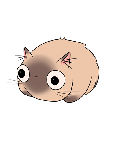 Zoned Out Siamese Cat branding graphic design logo