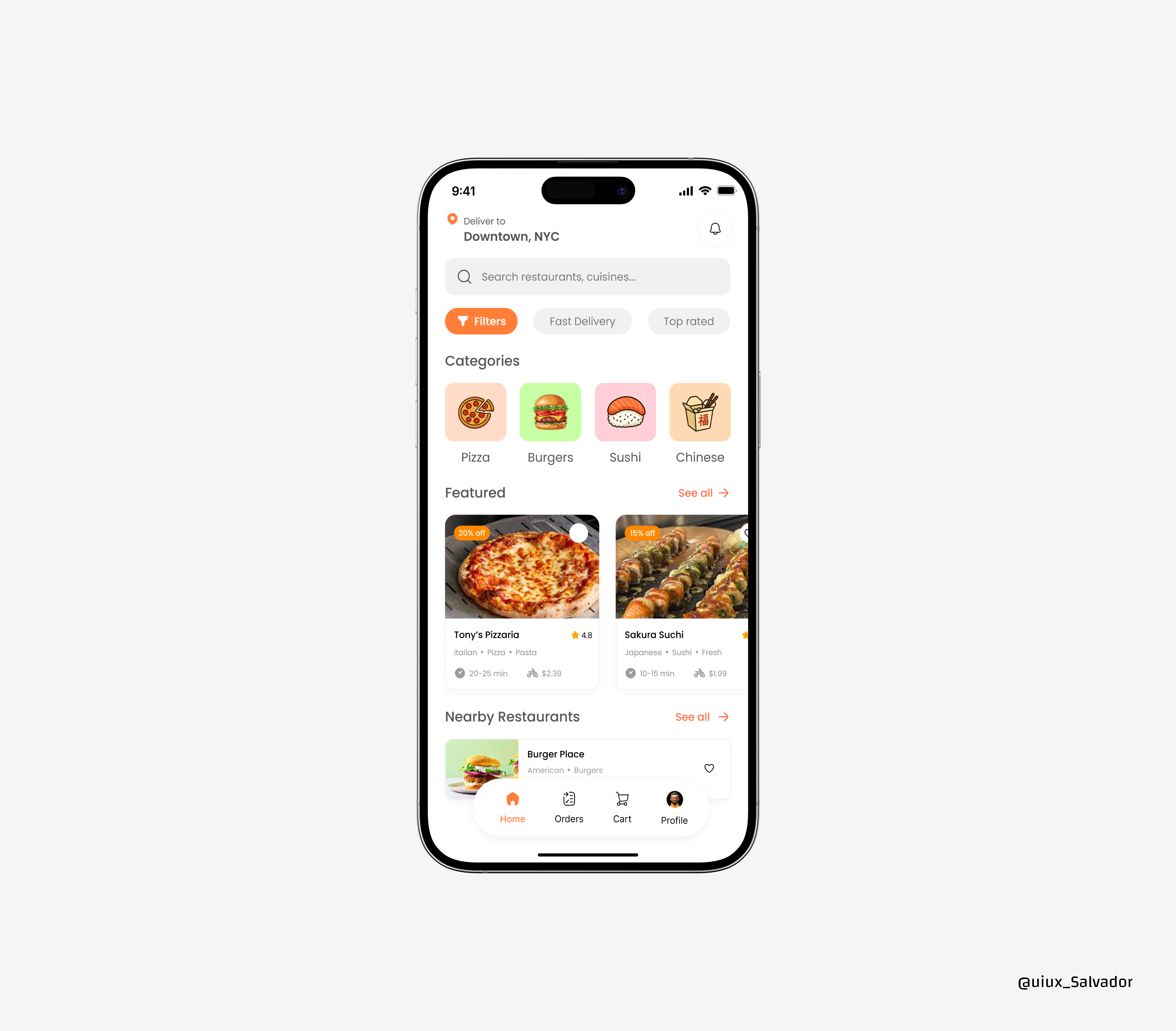 Food Delivery app delivery filter food food app mobile app ui uiux