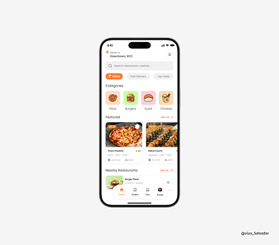 Food Delivery app delivery filter food food app mobile app ui uiux