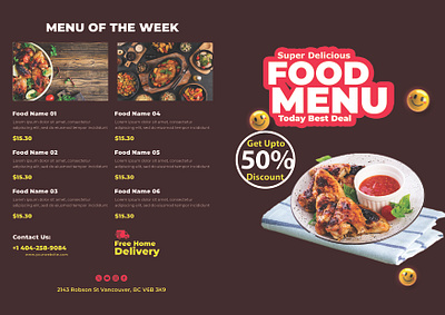 Resturant Food Flyer Menu branding dribbbleshowcase foodmenu graphic design minimaldesign photoshopflyer restaurantbranding