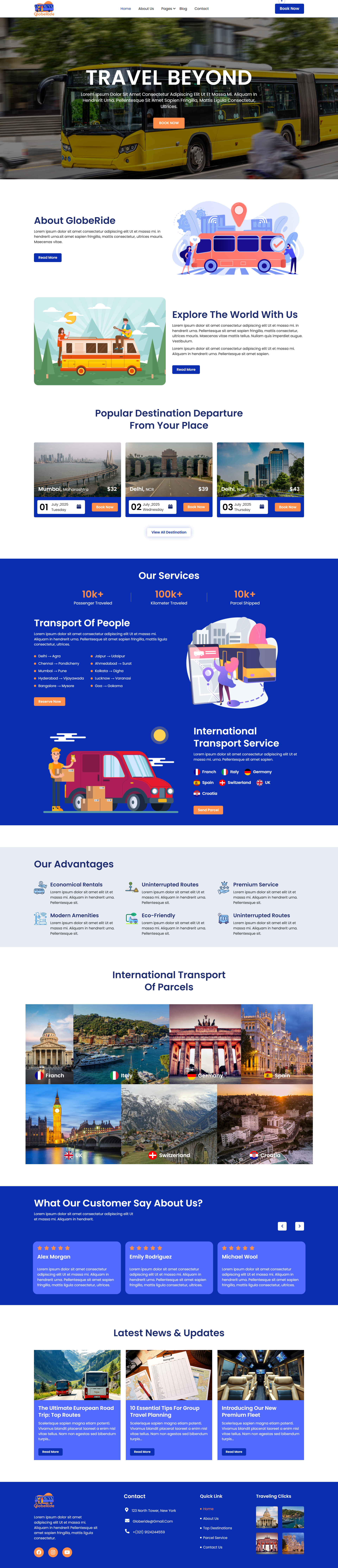 🌍 Travel Beyond – Transport & Travel Website Design
