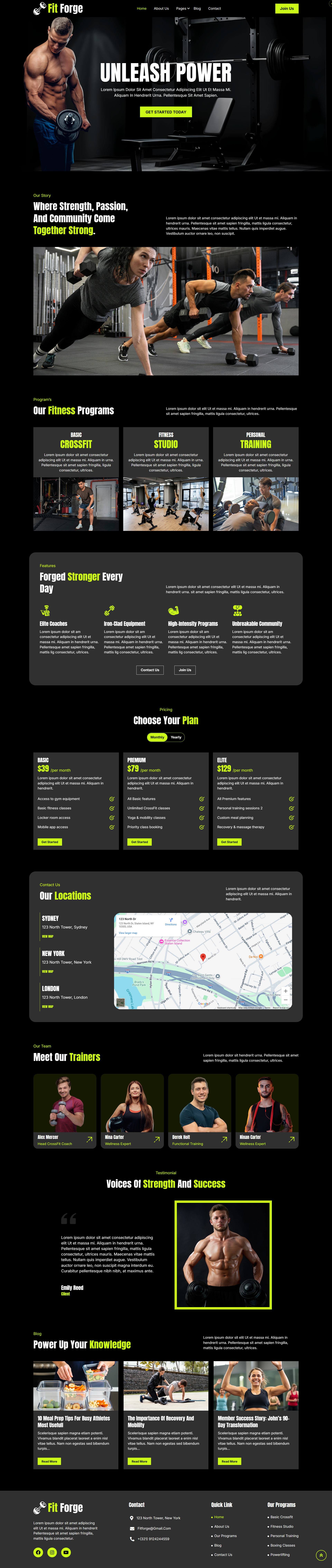 🏋️‍♂️ FitForge – Fitness & Gym Website Design