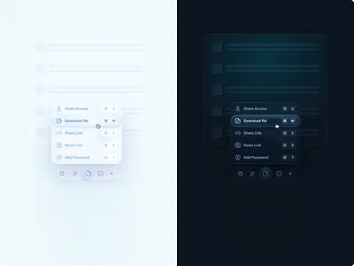 💡 Light & Dark File Action Menu aesthetic block context illustration menu ui
