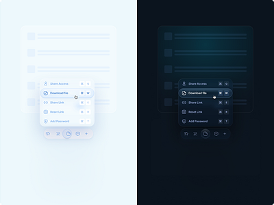 💡 Light & Dark File Action Menu aesthetic block context illustration menu ui