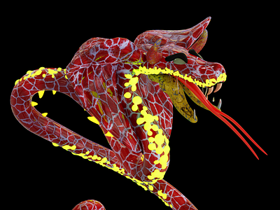 Snake 3d animal art blender3d branding cg cyberpunk design dribbble graphic design illustration snake