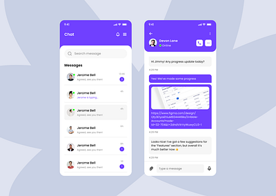 Mobile Chat App Design – Smooth Experience & Minimal UI chatting app interface