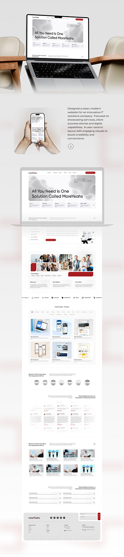 Corporate Website Design for Moreyeahs IT Solutions animation branding graphic design ui