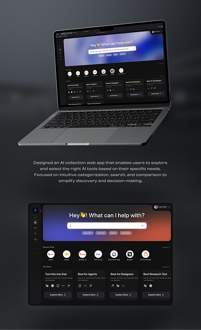 AI Tools, Simplified: Explore, Compare & Choose ai tool dashboard mordern dashboard design product deign product design ui ui ux
