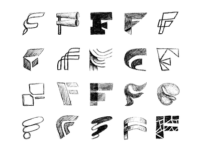 F letter sketches branding design f graphic design identity letter logo mark sketch