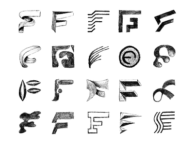 F letter sketches branding design f graphic design identity logo logo design mark sketch vector